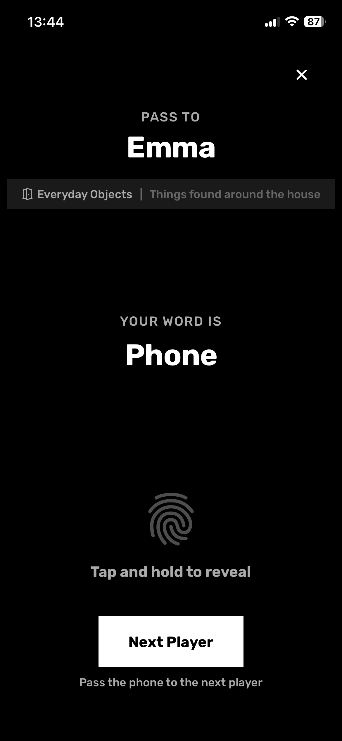 Voting screen where players pick who they think is bluffing